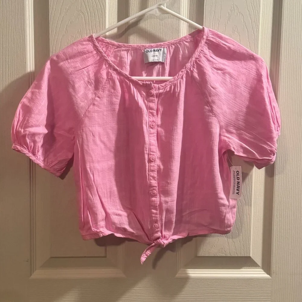 Girls 10/12 tie-waist crop top - nwt